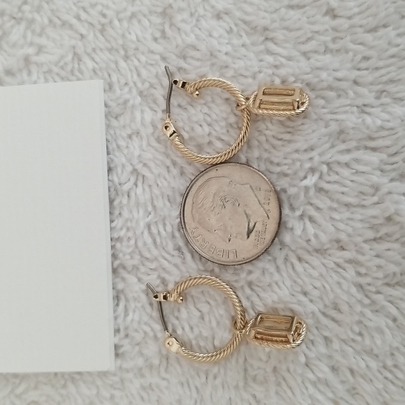 New Ralph Lauren Rope Stone Huggie Earrings - Picture 6 of 7